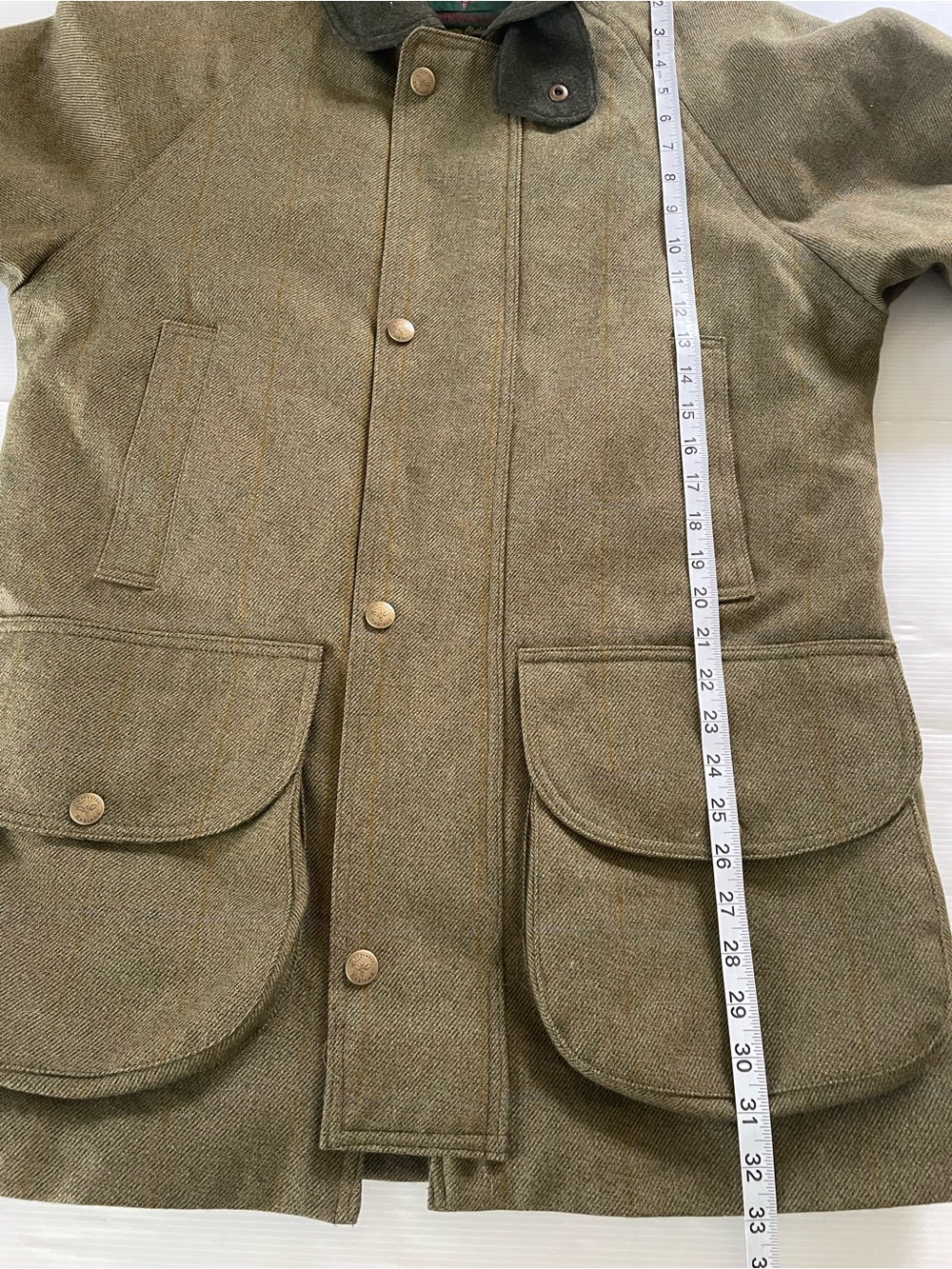 Chrysalis Chiltern Wool Field Coat Olive W/ Purple Lining Men’s Med - Picture 15 of 16